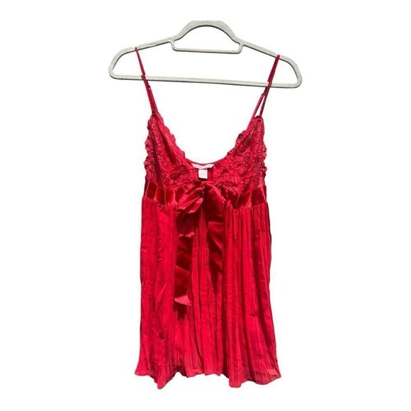 Victoria's Secret Red Lace Chemise slip dress size large date night sexy - Picture 2 of 5
